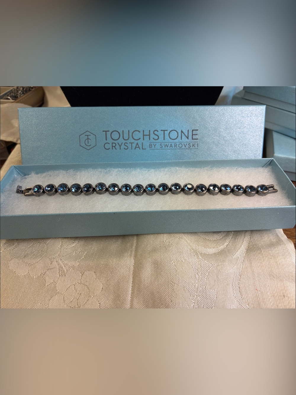 Touchstone Crystal Silver Bracelet with Blue Crystals